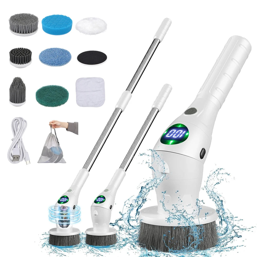 FOR YOU 002
Electric Cleaning Brush 8 in 1 Multifunctional Household Wireless Rotatable Cleaning Brush For Bathroom Kitchen Windows Toilet